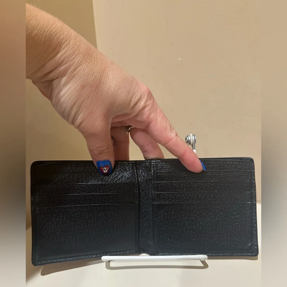 GUCCI Bee & Star Bifold Wallet Black leather